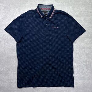 Ted Baker Men's Navy Large (EU4) Short Sleeve Polo Shirt in Very Good Condition